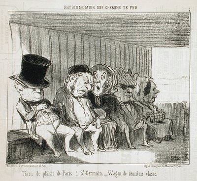 Pleasure Train from Paris to St-Germain... by Honoré Daumier